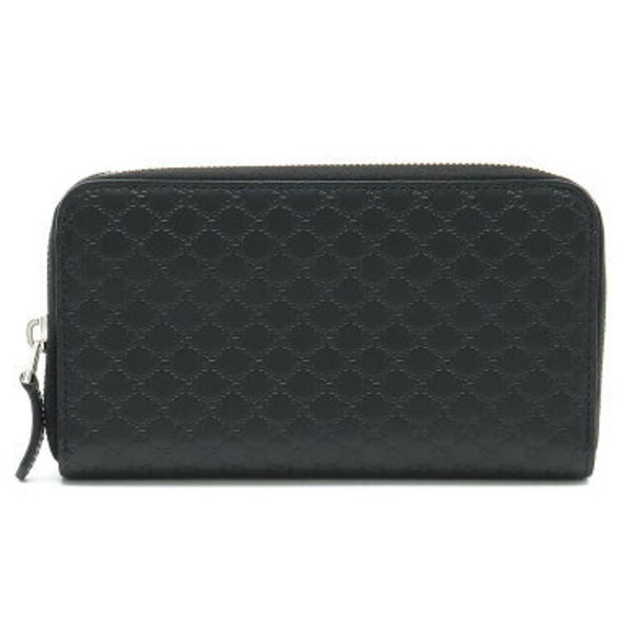 Gucci Micro Guccissima Zip Long Wallet Black Leather - Picture 1 of 9